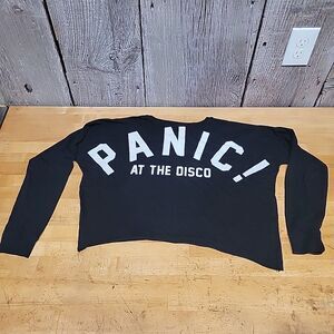 Panic at the Disco Long Sleeve Black Cropped T-shirt Size Small